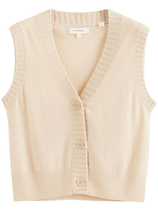 V-Neck Buttoned Gilet