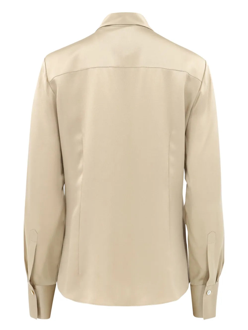Spread-Collar Silk Shirt