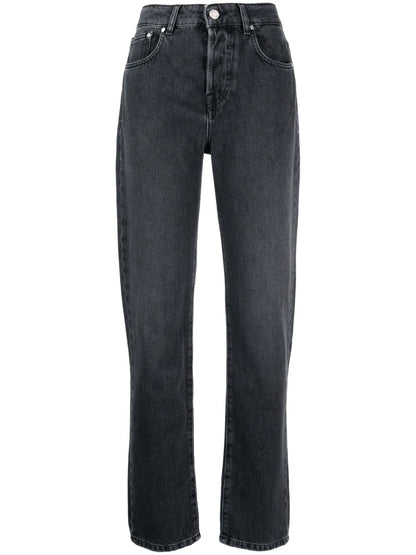 High-Waisted Straight-Leg Jeans