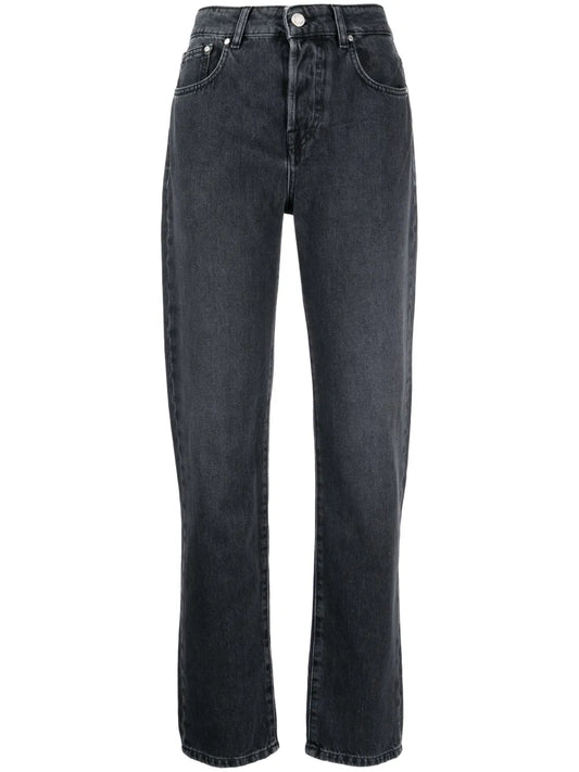High-Waisted Straight-Leg Jeans