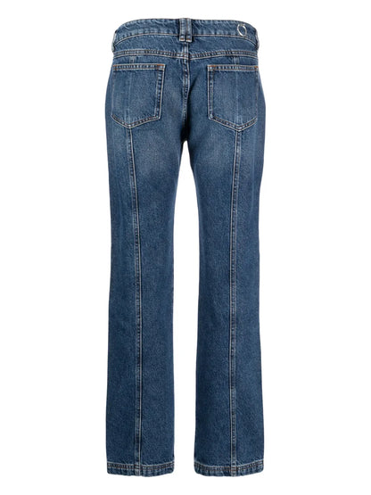 Mid-Rise Straight-Leg Jeans