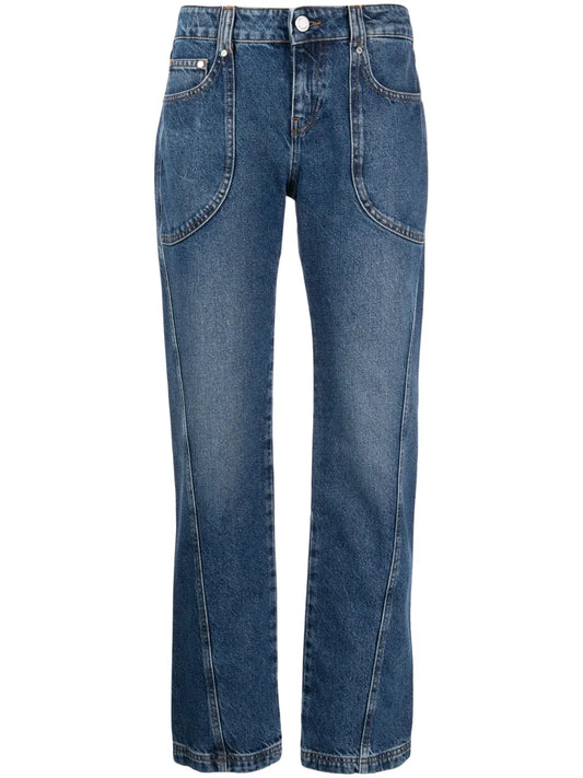 Mid-Rise Straight-Leg Jeans