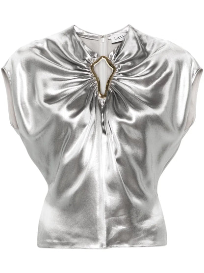 Embellished Lamé Top