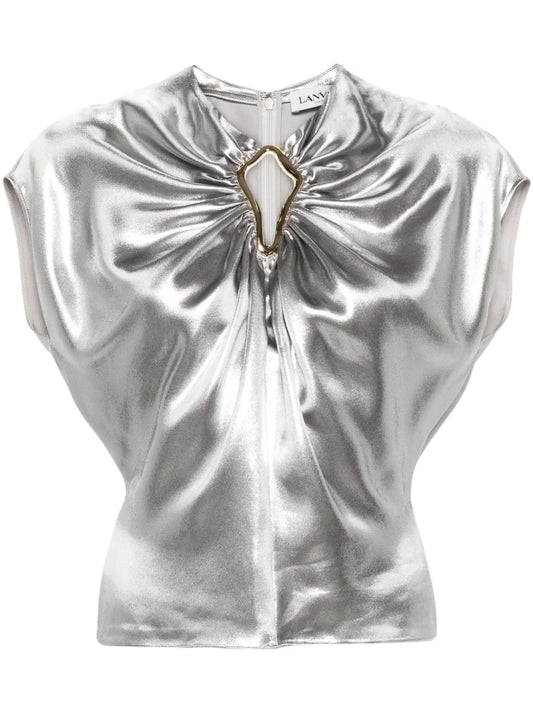Embellished Lamé Top