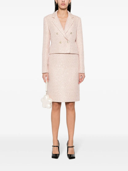 Double-Breasted Bouclé Blazer