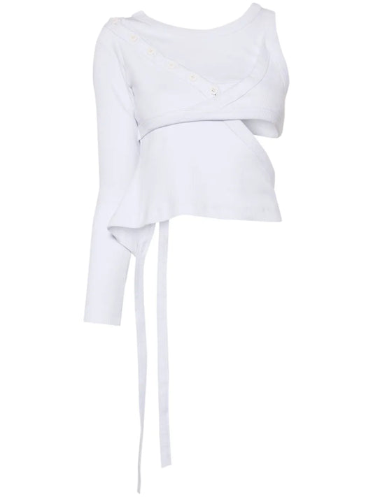 One-Sleeve Ribbed Top