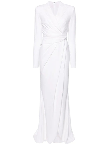 Draped Crepe Maxi Dress
