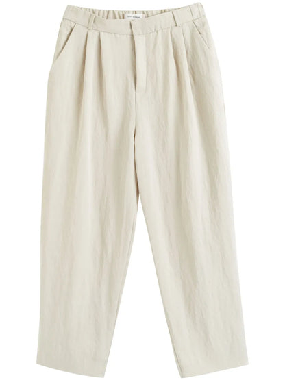 Straight-Leg Cropped Trousers