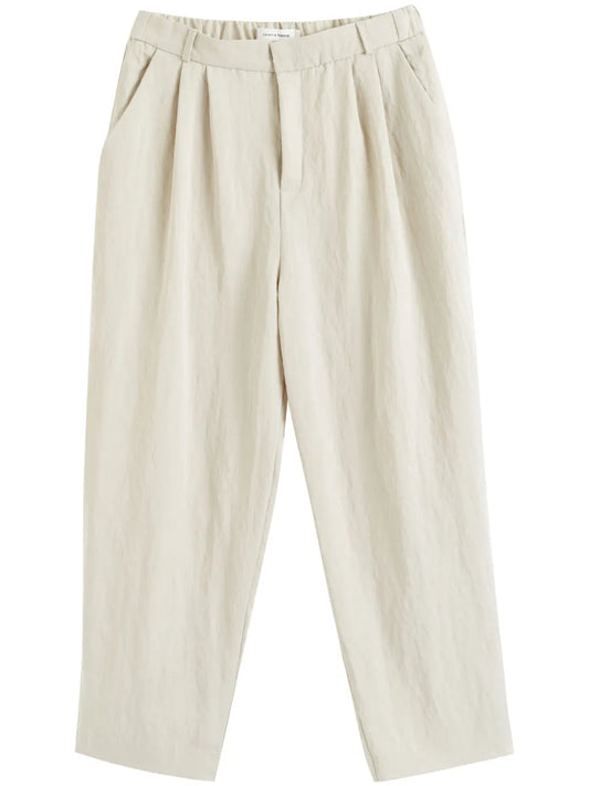 Straight-Leg Cropped Trousers