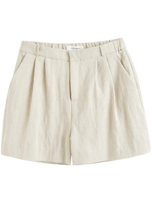 Pleat-Detail Cotton Shorts
