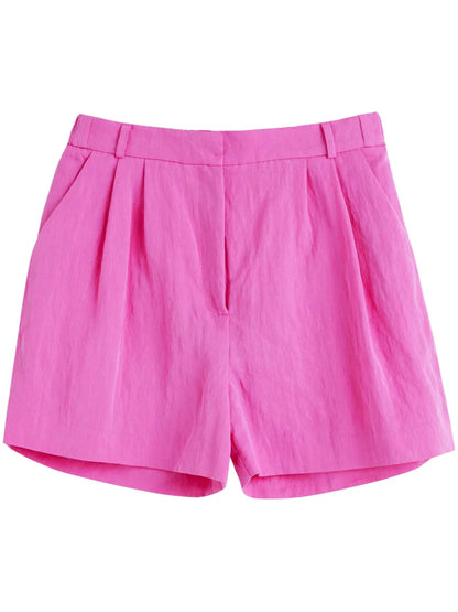 Wide-Leg Cotton Shorts