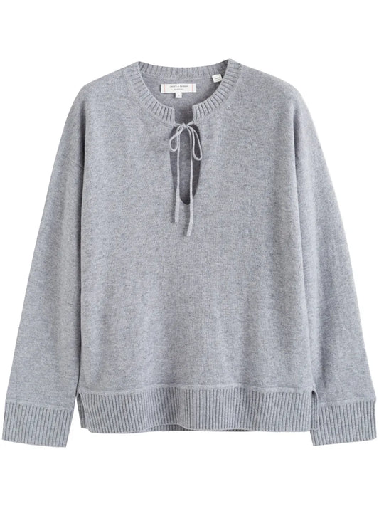 Tie-Neck Cashmere Jumper