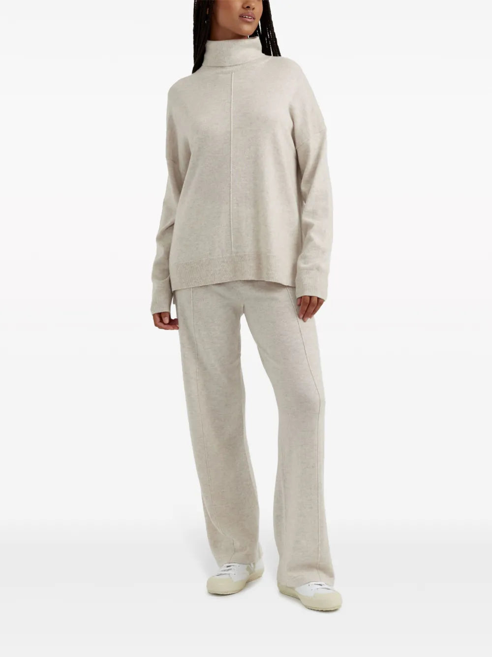 Roll-Neck Side-Slit Jumper
