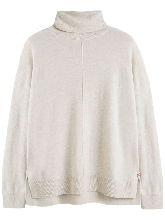 Roll-Neck Side-Slit Jumper