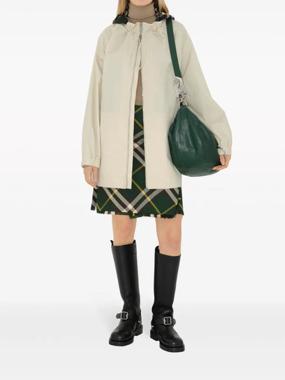 Checkered Hood Cotton Parka