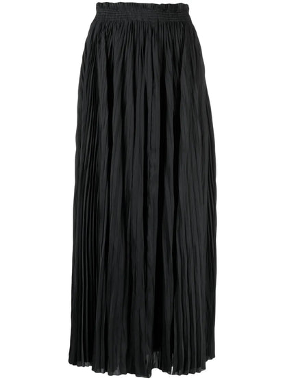 Elasticated-Waist Pleated Skirt