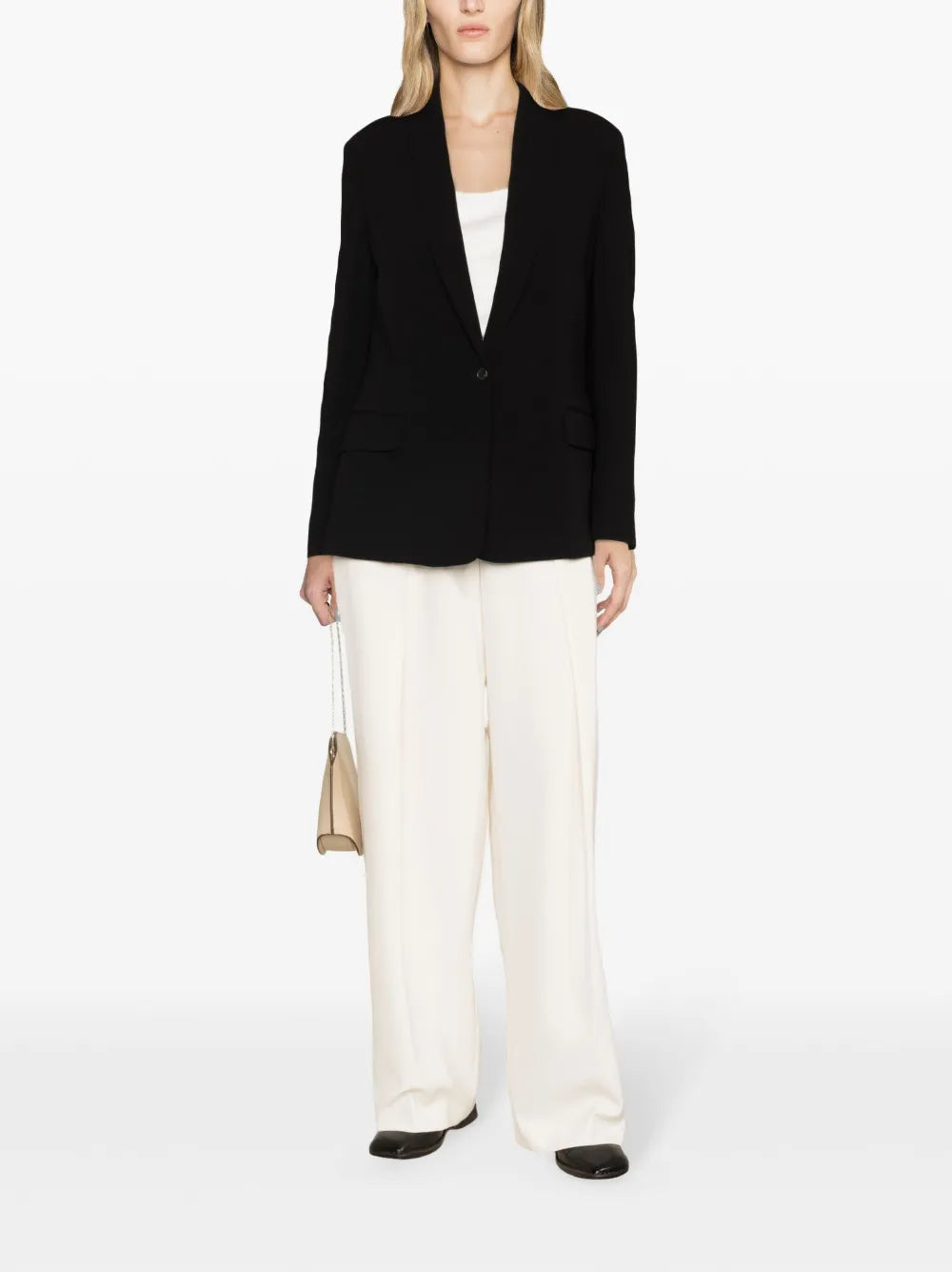 Shawl-Lapels Crepe Blazer