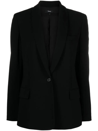 Shawl-Lapels Crepe Blazer