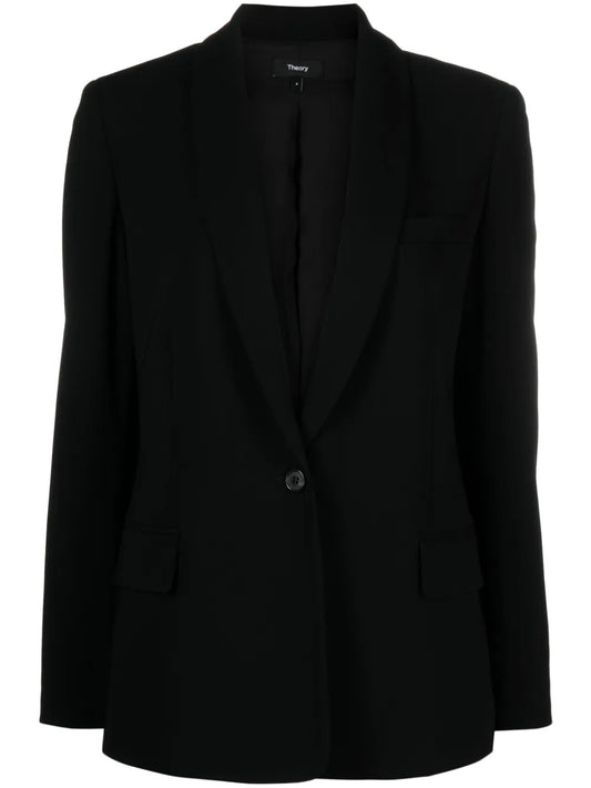 Shawl-Lapels Crepe Blazer