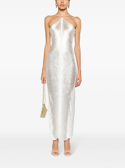 Renata Halterneck Fringed Gown