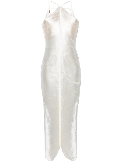 Renata Halterneck Fringed Gown