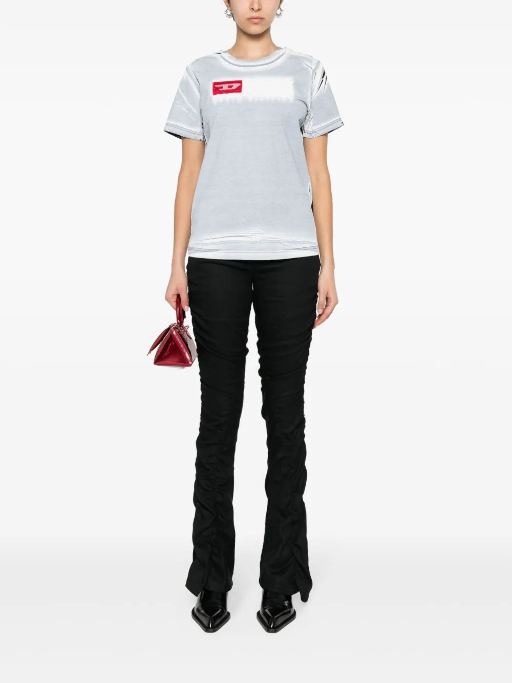 Creased-Paint Cotton T-Shirt