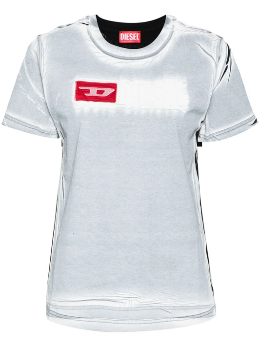 Creased-Paint Cotton T-Shirt