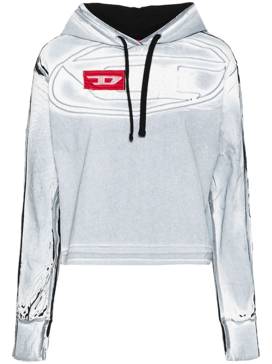Creased-Paint Cotton Hoodie