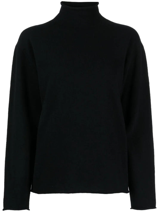 Fine-Knit High-Neck Jumper