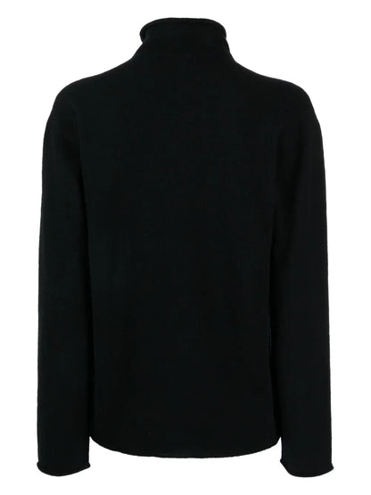 Fine-Knit High-Neck Jumper