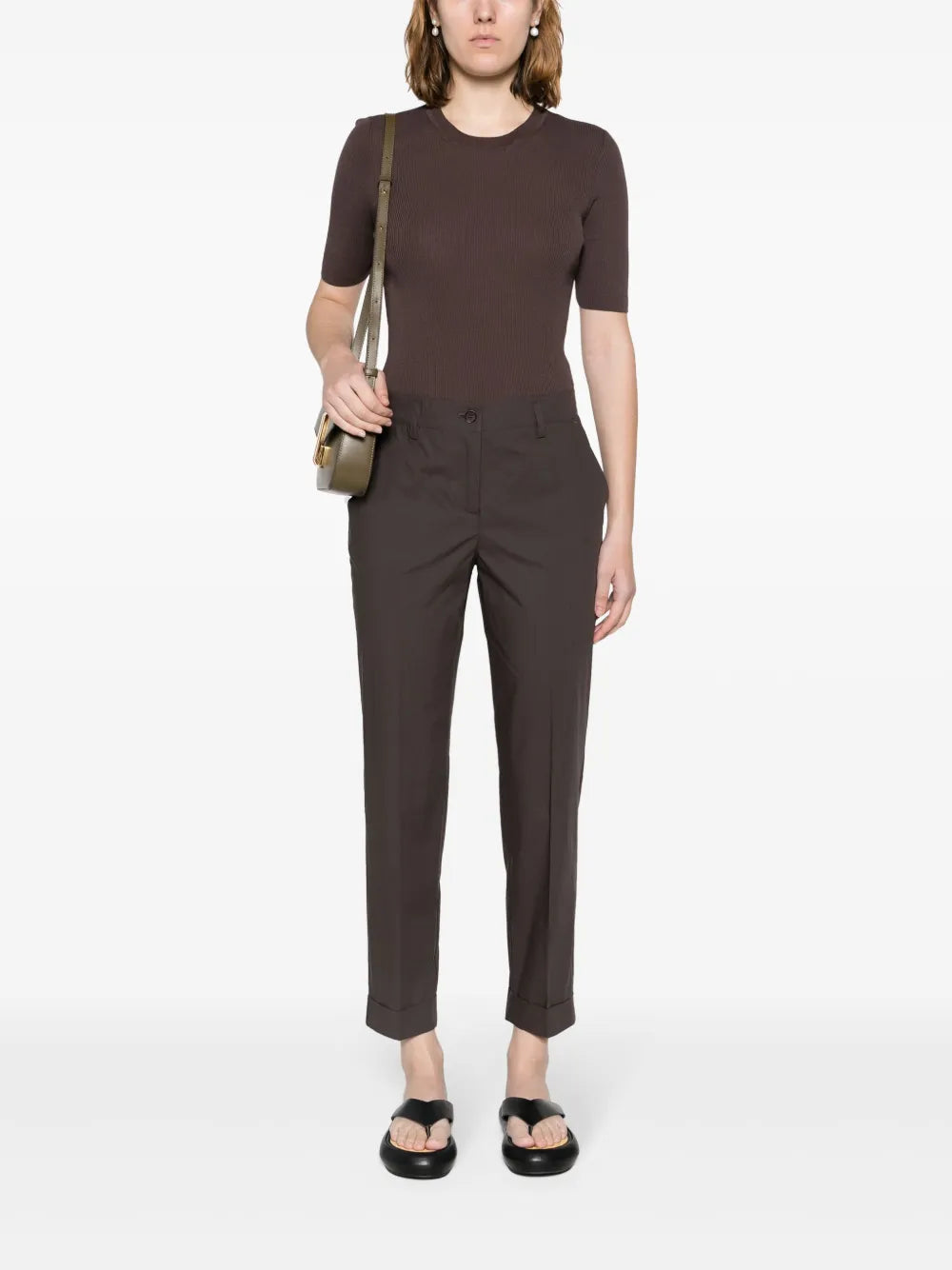 Tapered-Leg Cotton Trousers