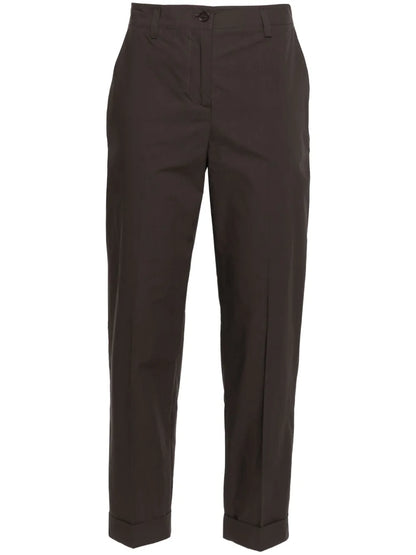 Tapered-Leg Cotton Trousers