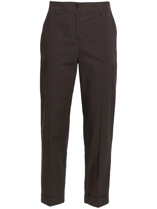 Tapered-Leg Cotton Trousers