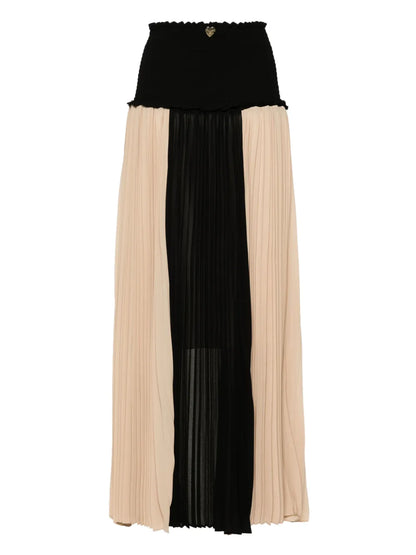 Colour-Block Pleated Midi Dress