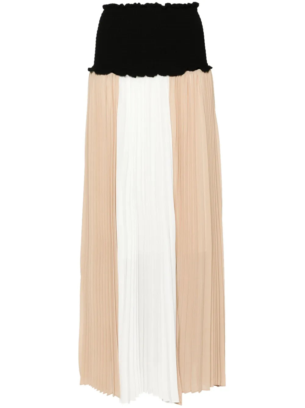 Colour-Block Pleated Midi Dress