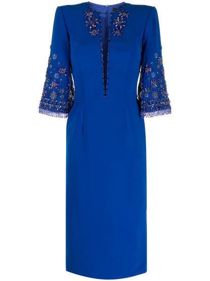 Sandrine Bead-Embellished Midi Dress