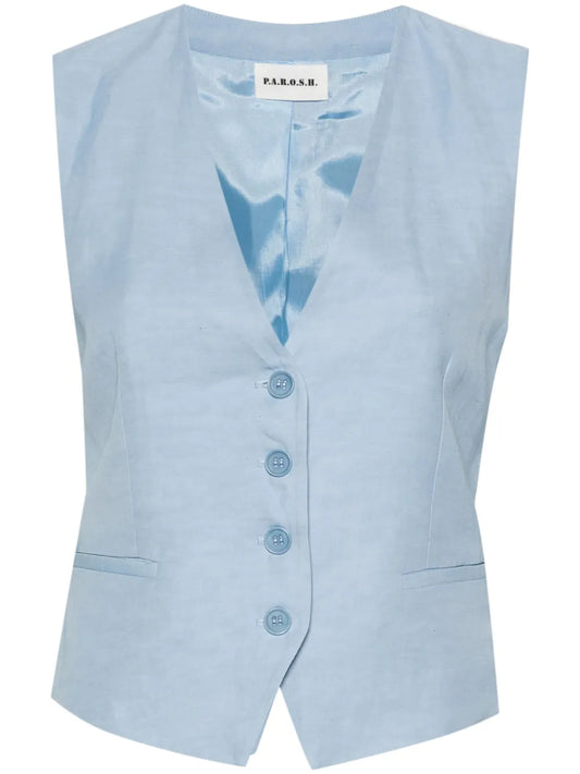 V-Neck Button-Down Waistcoat