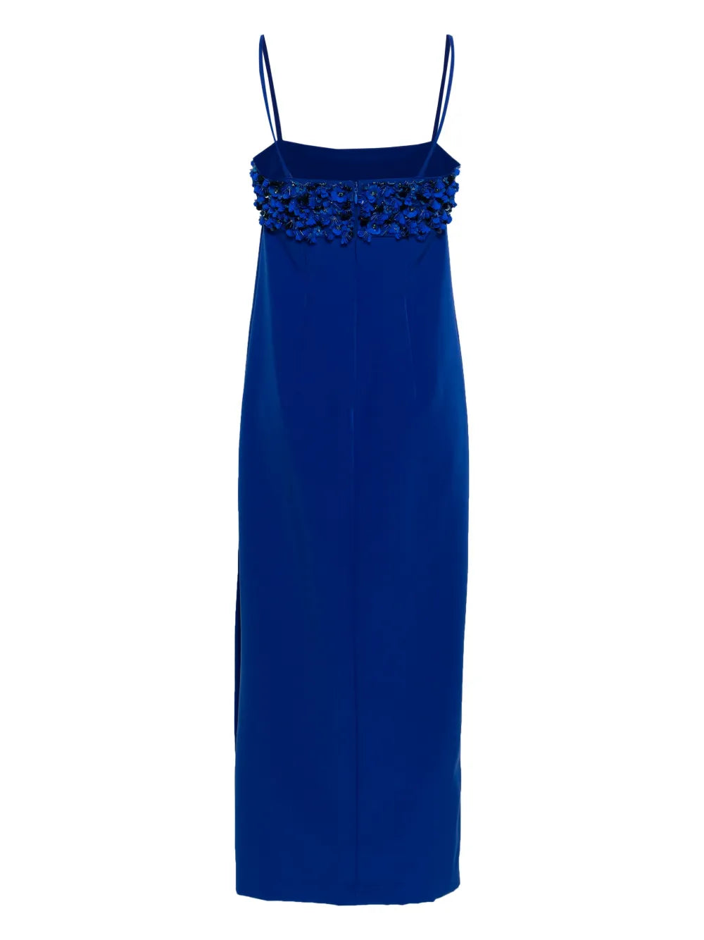 Floral-Appliqué Midi Dress