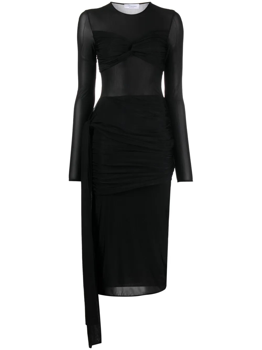 Draped-Detail Midi Dress