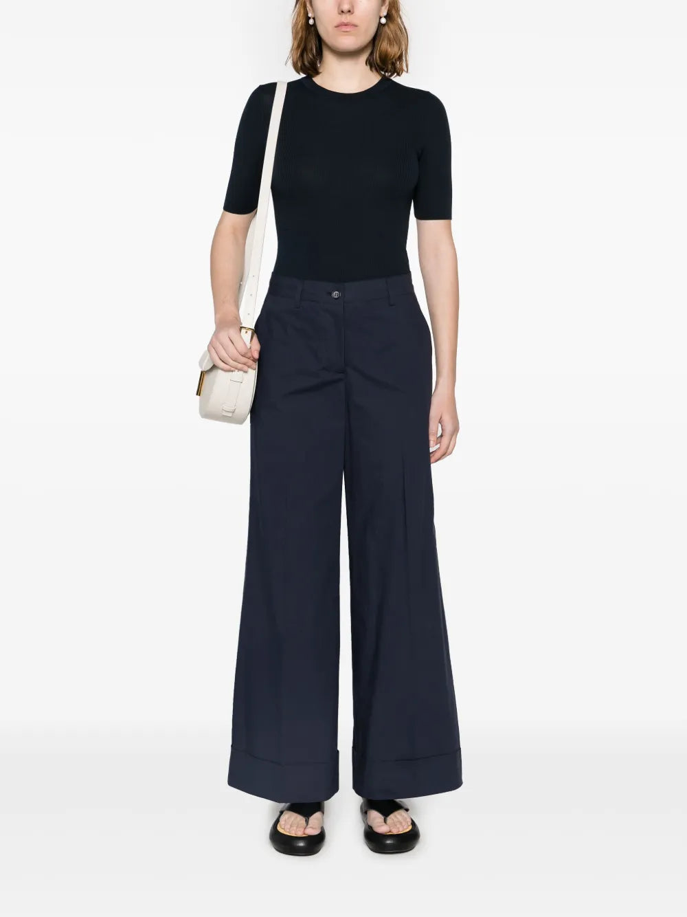 Short-Sleeve Ribbed-Knit Top