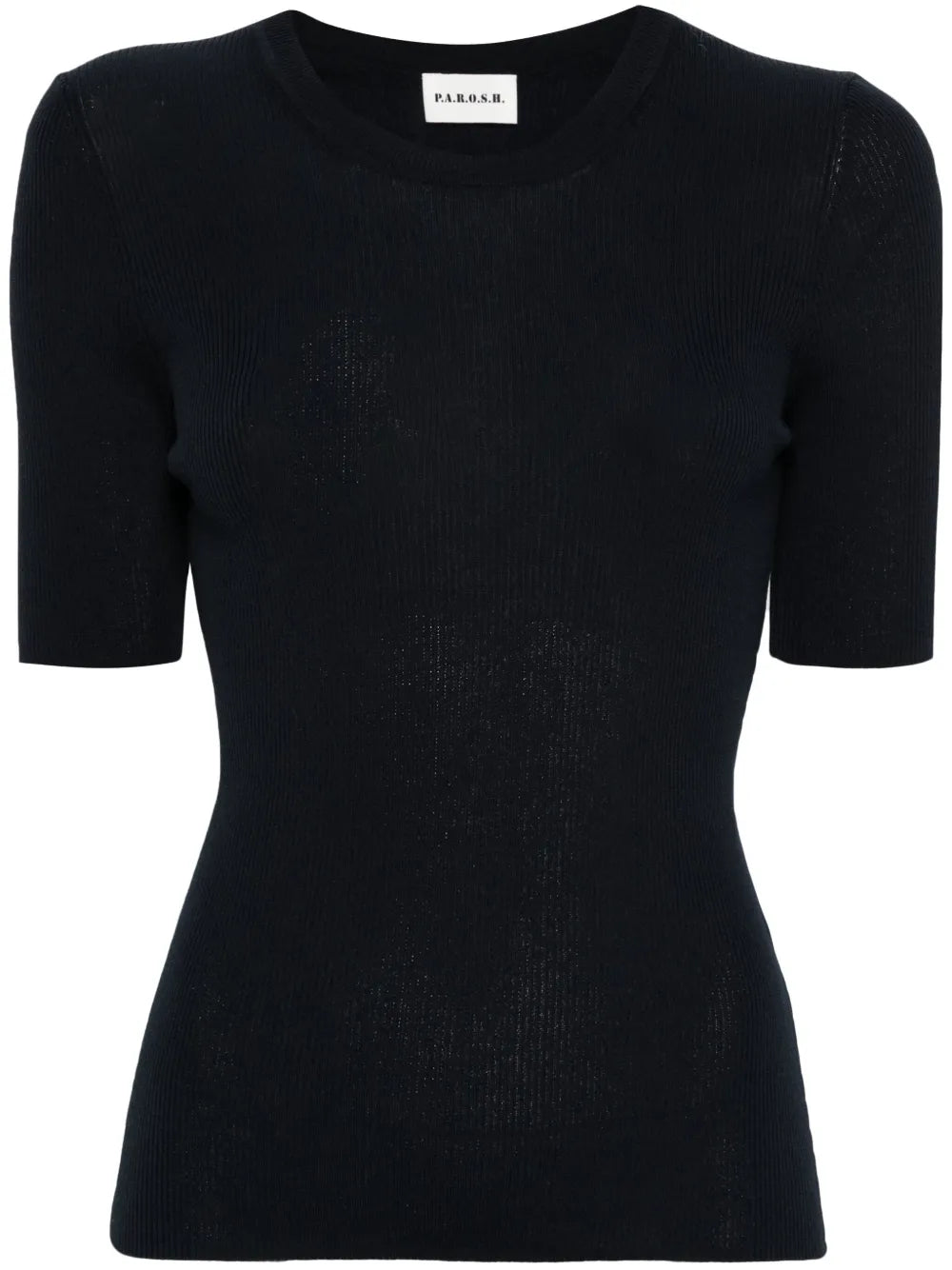 Short-Sleeve Ribbed-Knit Top