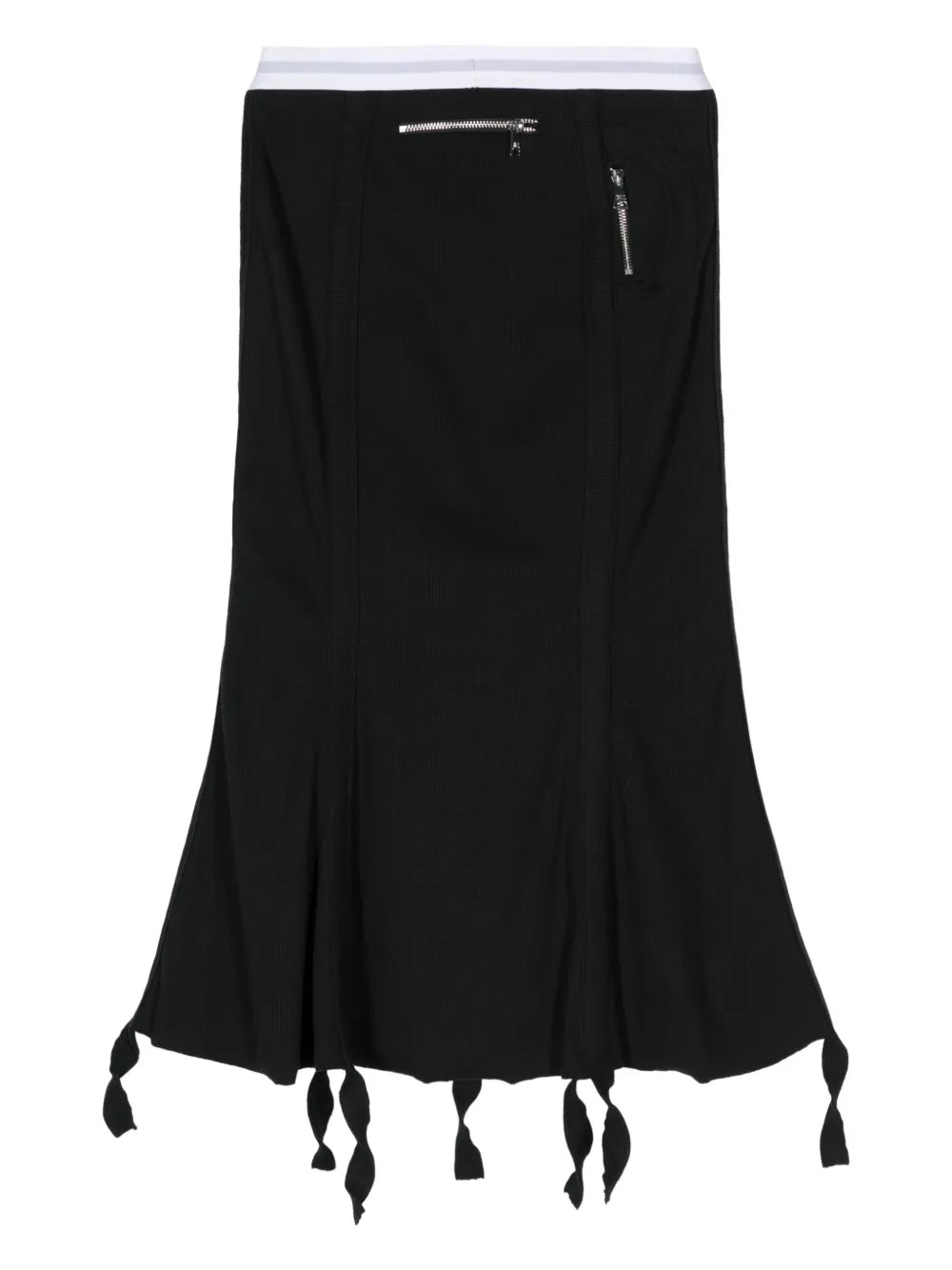 Long John Ribbed Cotton Skirt