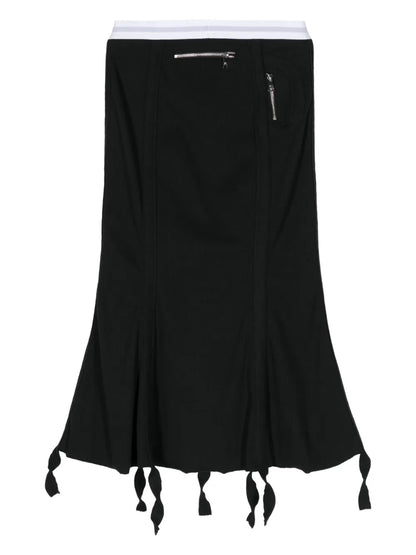 Long John Ribbed Cotton Skirt