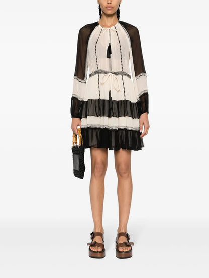 Loreli Silk Tiered Minidress