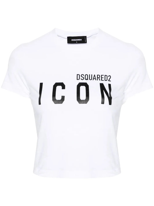 Logo-Print Cropped T-Shirt