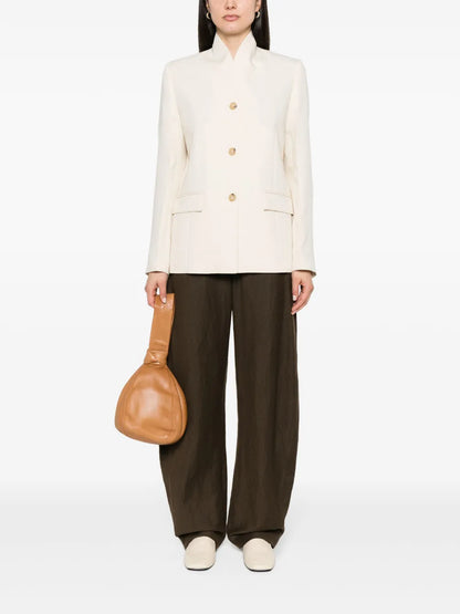 No-Lapels Single-Breasted Blazer