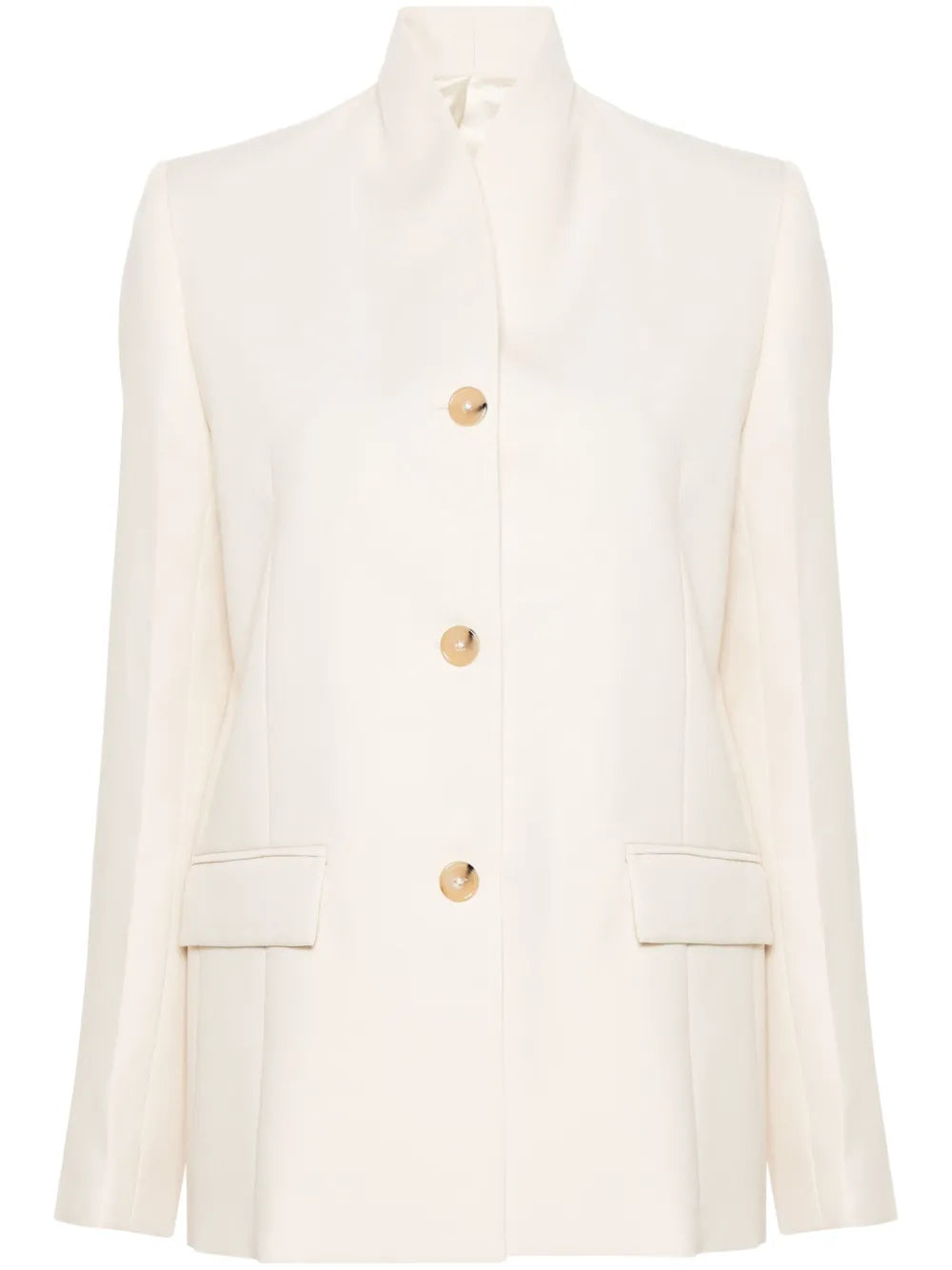 No-Lapels Single-Breasted Blazer