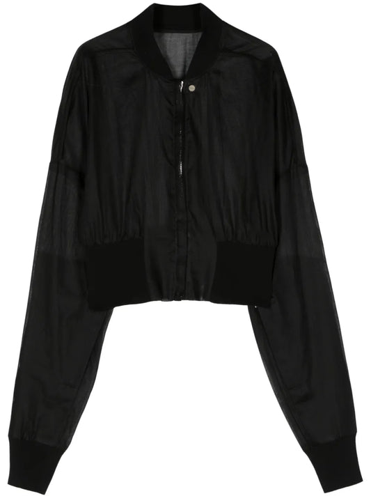 Flight Semi-Sheer Bomber Jacket