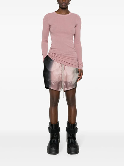 Gradient-Effect Wide-Leg Shorts