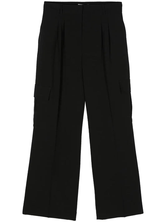 Louise Mid-Waist Straight-Leg Trousers